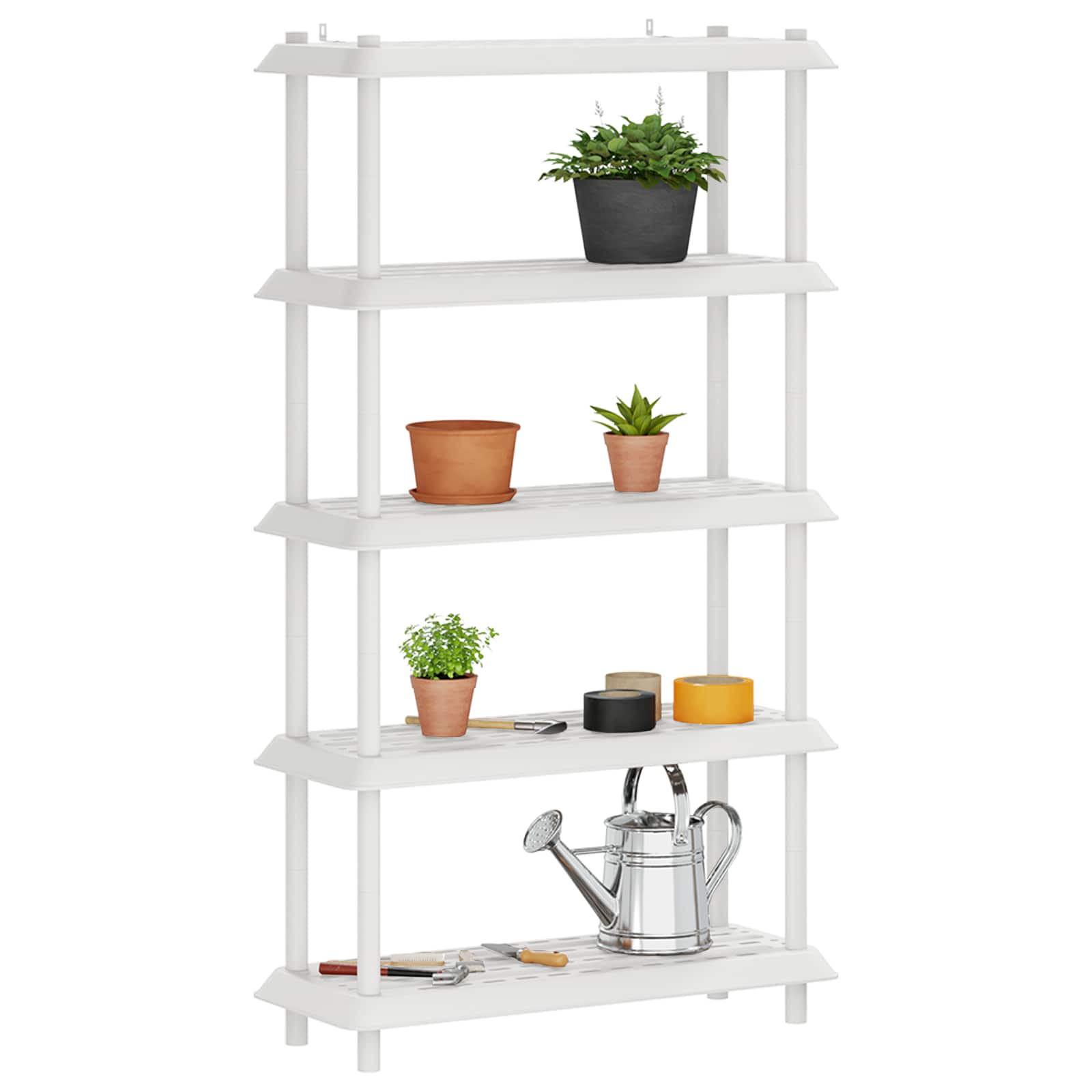 Unità di scaffalatura 5 livelli 100 x 40 x 177 cm PP Bianco | homemem39