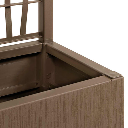 Vaso da Giardino con Trellis Marrone 36 x 36 x 140 cm PP | homemem39