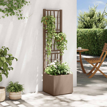 Vaso da Giardino con Trellis Marrone 36 x 36 x 140 cm PP | homemem39