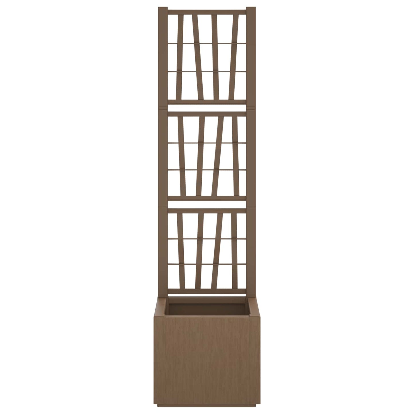 Vaso da Giardino con Trellis Marrone 36 x 36 x 140 cm PP | homemem39