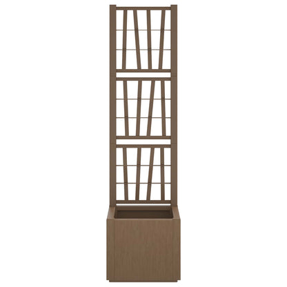 Vaso da Giardino con Trellis Marrone 36 x 36 x 140 cm PP | homemem39