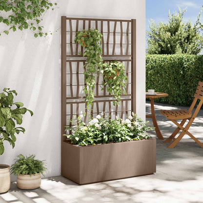 Vaso da Giardino con Trellis Marrone 80 x 36 x 140 cm PP