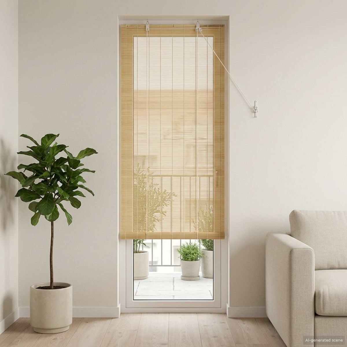 Tenda a rullo Naturale 70 x 220 cm Bambù - homemem39
