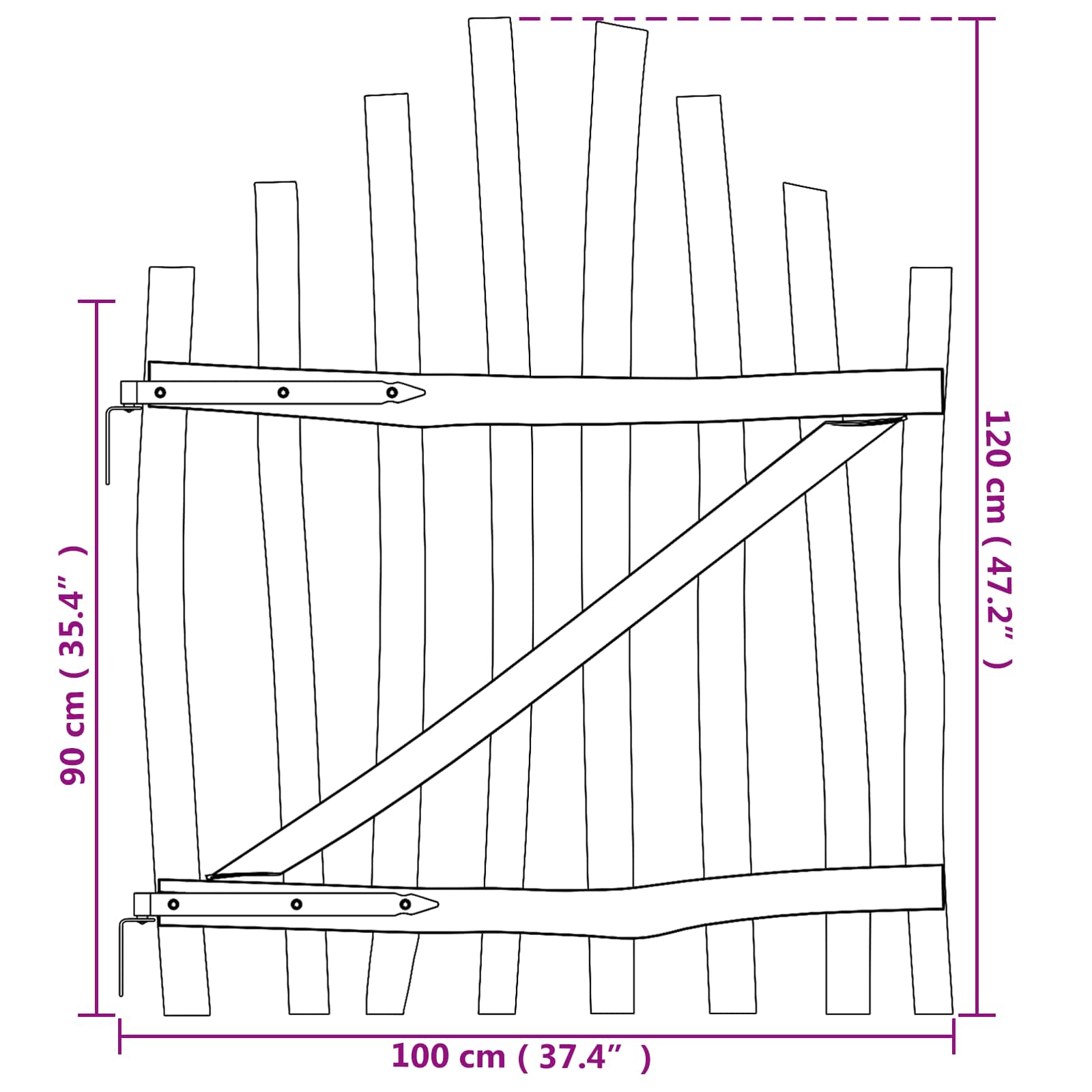 Cancello della recinzione arcuato 100 x 120 cm | homemem39