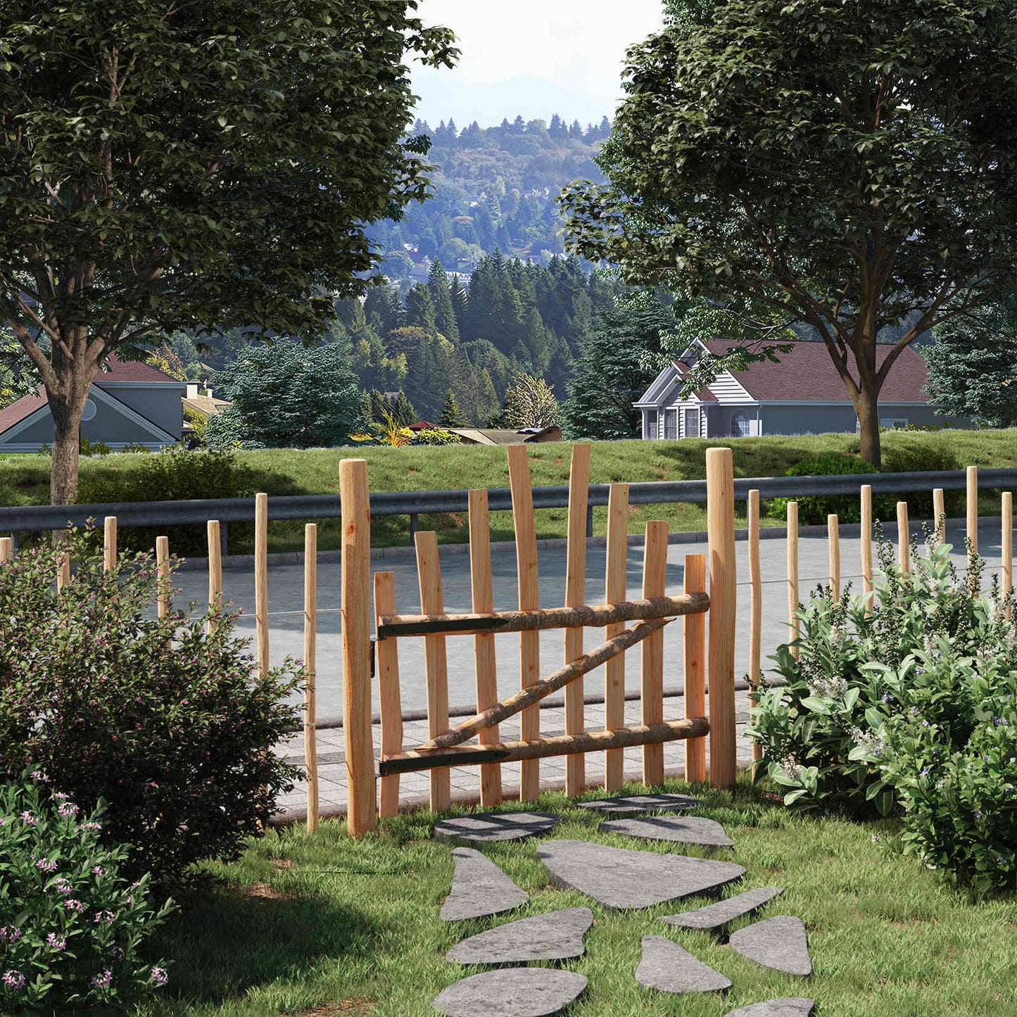 Cancello della recinzione arcuato 100 x 90 cm | homemem39