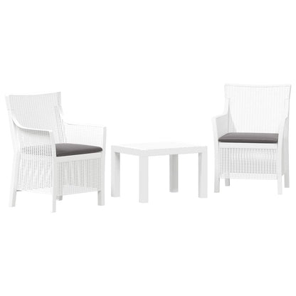 Set di relax con cuscino 3 pcs Bianco PP