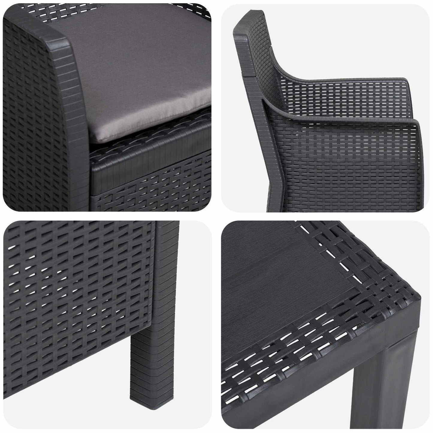 Set di relax con cuscino 3 pcs Antracite PP | homemem39