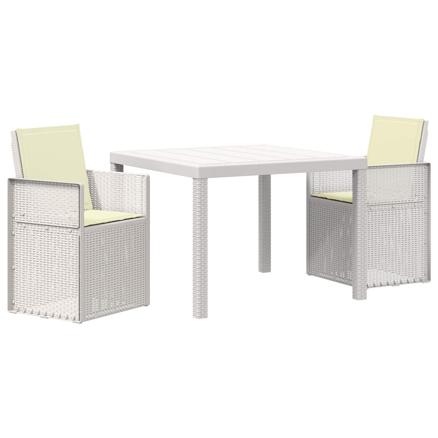Set da Pranzo per Giardino 3 pz Bianco e Crema PP | homemem39