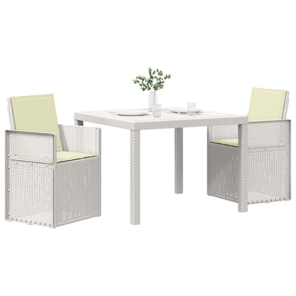 Set da Pranzo per Giardino 3 pz Bianco e Crema PP | homemem39