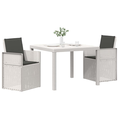 Set da Pranzo per Giardino 3 pz Bianco e Antracite PP | homemem39