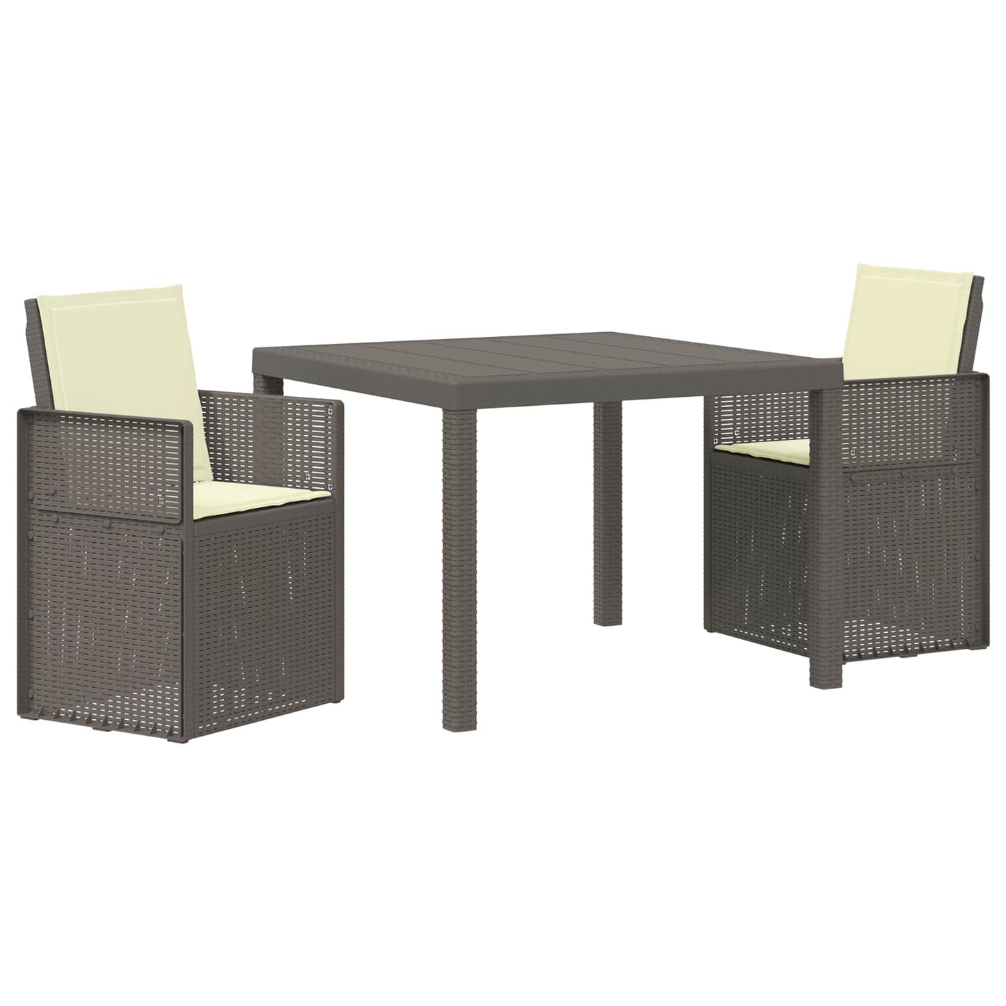 Set da Pranzo per Giardino 3 pz Grigio chiaro e panna PP | homemem39