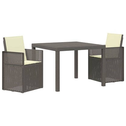 Set da Pranzo per Giardino 3 pz Grigio chiaro e panna PP | homemem39