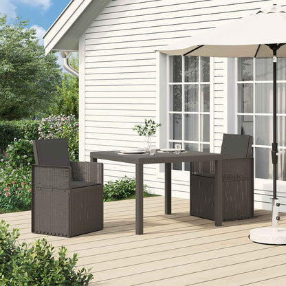 Set da Pranzo per Giardino 3 pz Grigio chiaro e Antracite PP