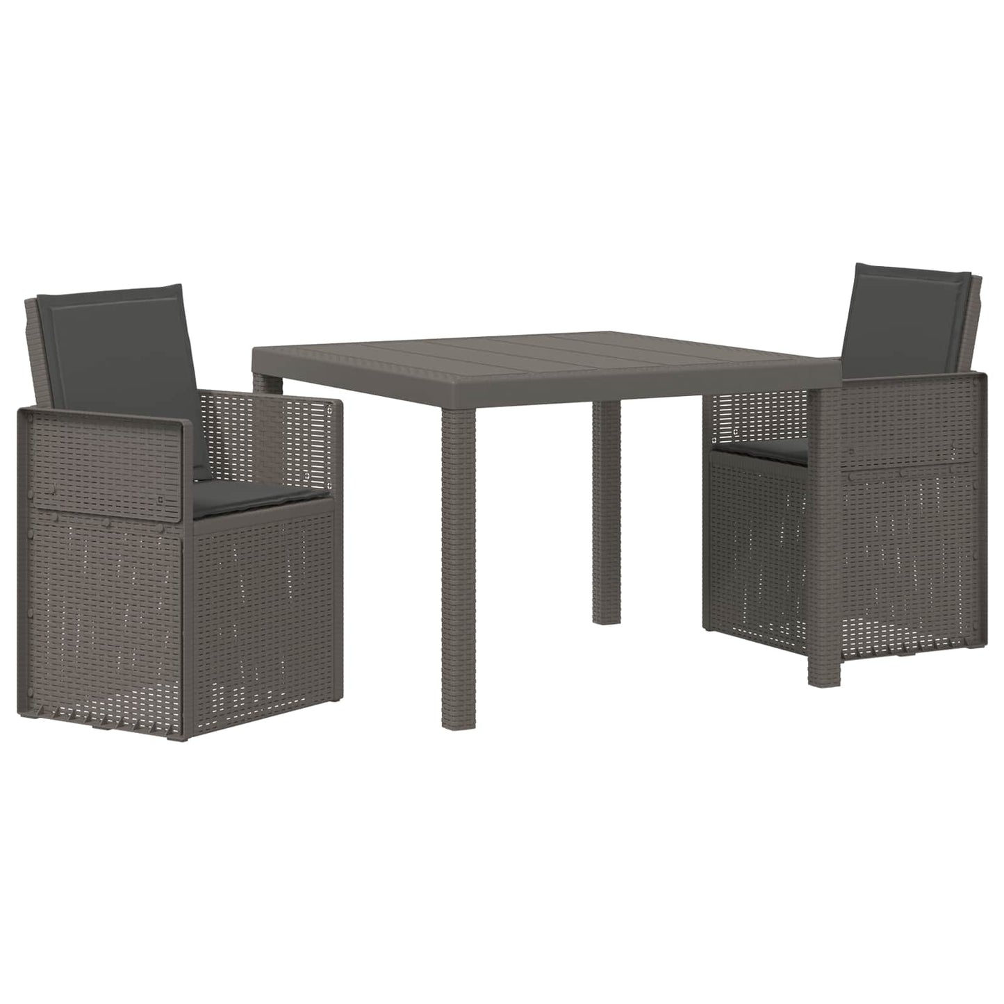Set da Pranzo per Giardino 3 pz Grigio chiaro e Antracite PP