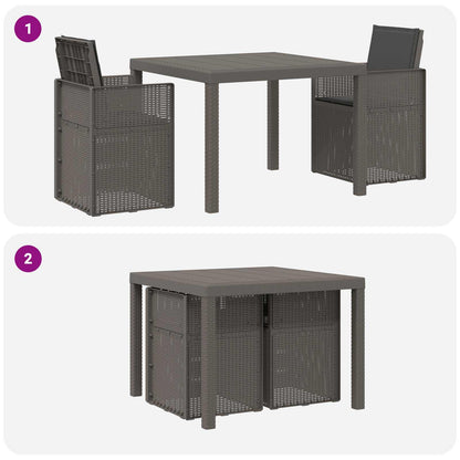 Set da Pranzo per Giardino 3 pz Grigio chiaro e Antracite PP | homemem39