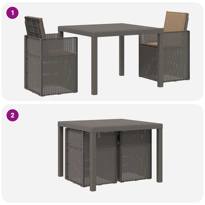 Set da Pranzo per Giardino 3 pz Grigio chiaro e Tortora PP | homemem39