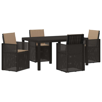 Set da Pranzo per Giardino 5 pcs Antracite e Tortora PP | homemem39