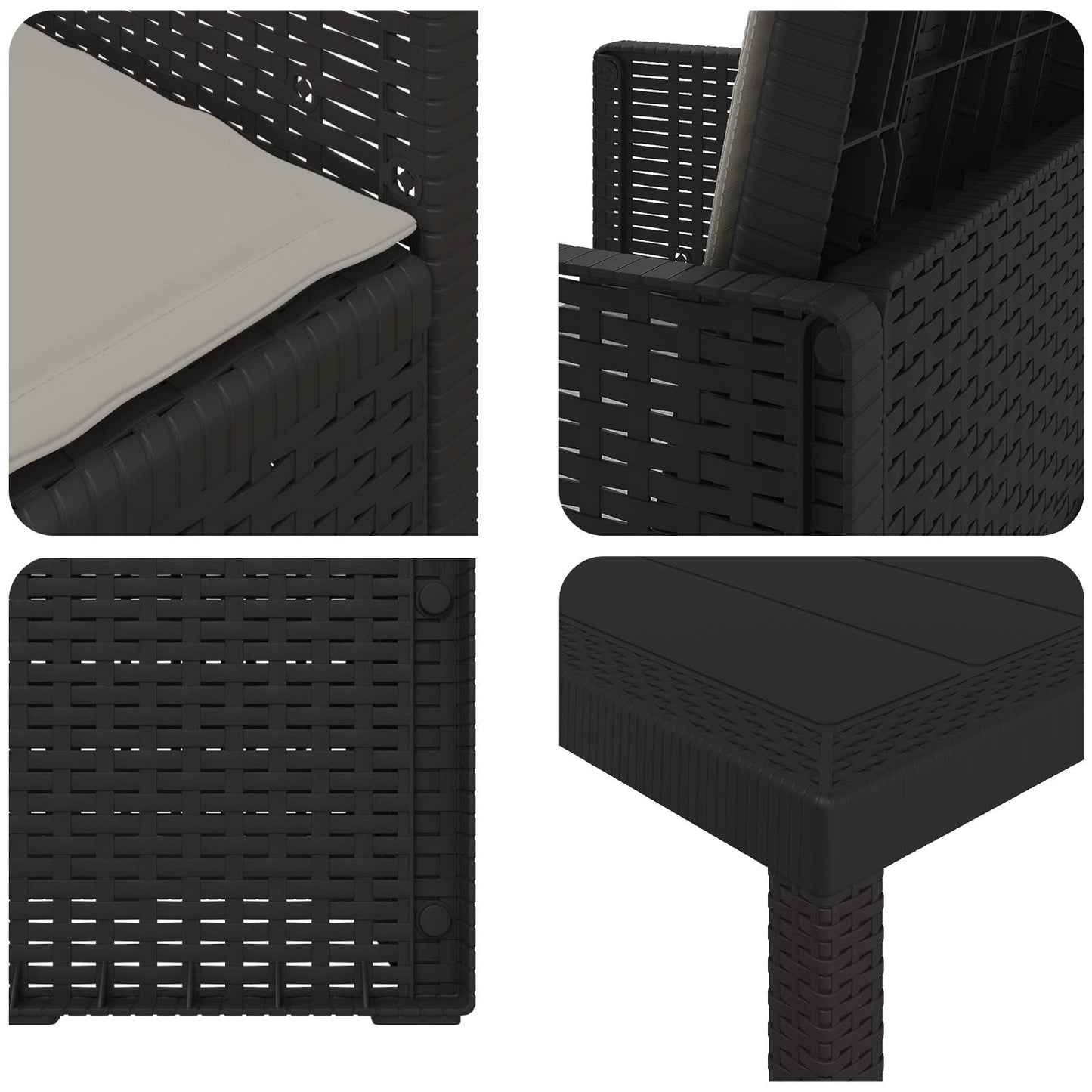 Set da Pranzo per Giardino 5 pcs Antracite e Grigio chiaro PP | homemem39