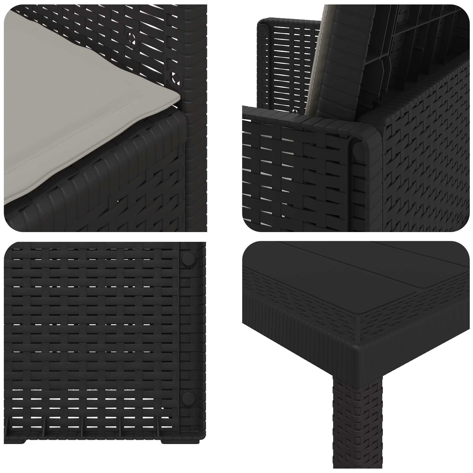 Set da Pranzo per Giardino 5 pcs Antracite e Grigio chiaro PP | homemem39