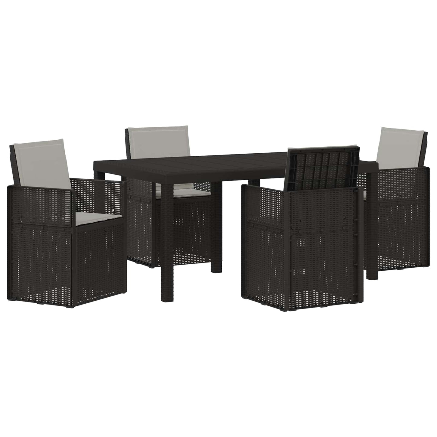 Set da Pranzo per Giardino 5 pcs Antracite e Grigio chiaro PP | homemem39