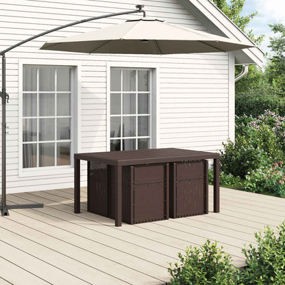Set da Pranzo per Giardino 5 pcs Marrone e Antracite PP | homemem39