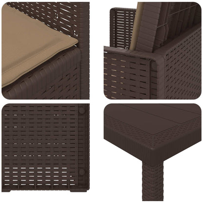 Set da Pranzo per Giardino 5 pcs Marrone e Tortora PP | homemem39