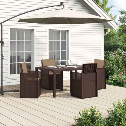 Set da Pranzo per Giardino 5 pcs Marrone e Tortora PP | homemem39