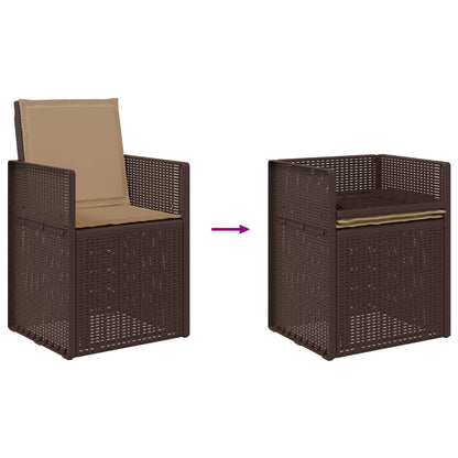 Set da Pranzo per Giardino 5 pcs Marrone e Tortora PP | homemem39
