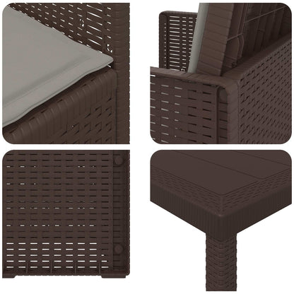 Set da Pranzo per Giardino 5 pcs Marrone e Grigio Chiaro PP | homemem39