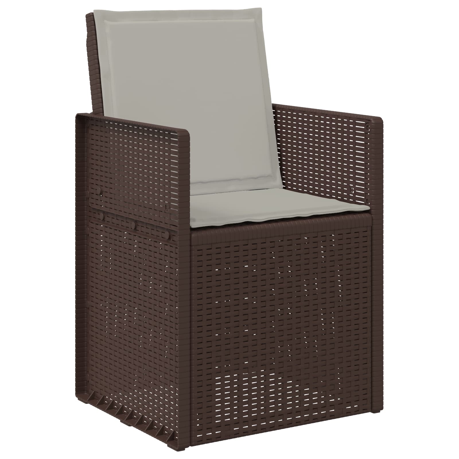 Set da Pranzo per Giardino 5 pcs Marrone e Grigio Chiaro PP | homemem39