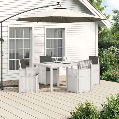 Set da Pranzo per Giardino 5 pz Bianco e Antracite PP | homemem39