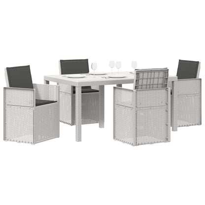 Set da Pranzo per Giardino 5 pz Bianco e Antracite PP | homemem39