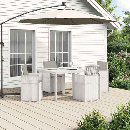 Set da Pranzo per Giardino 5 pz Bianco e Grigio Chiaro PP | homemem39