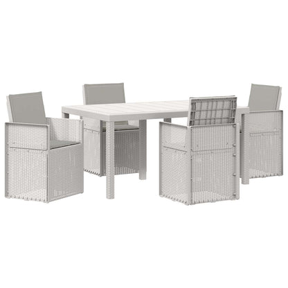 Set da Pranzo per Giardino 5 pz Bianco e Grigio Chiaro PP | homemem39
