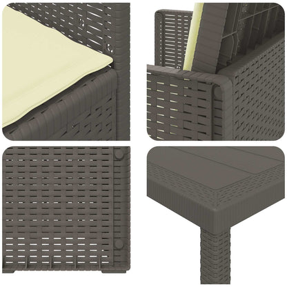 Set da Pranzo per Giardino 5 pz Grigio chiaro e panna PP | homemem39