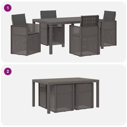 Set da Pranzo per Giardino 5 pz Grigio chiaro e Antracite PP | homemem39