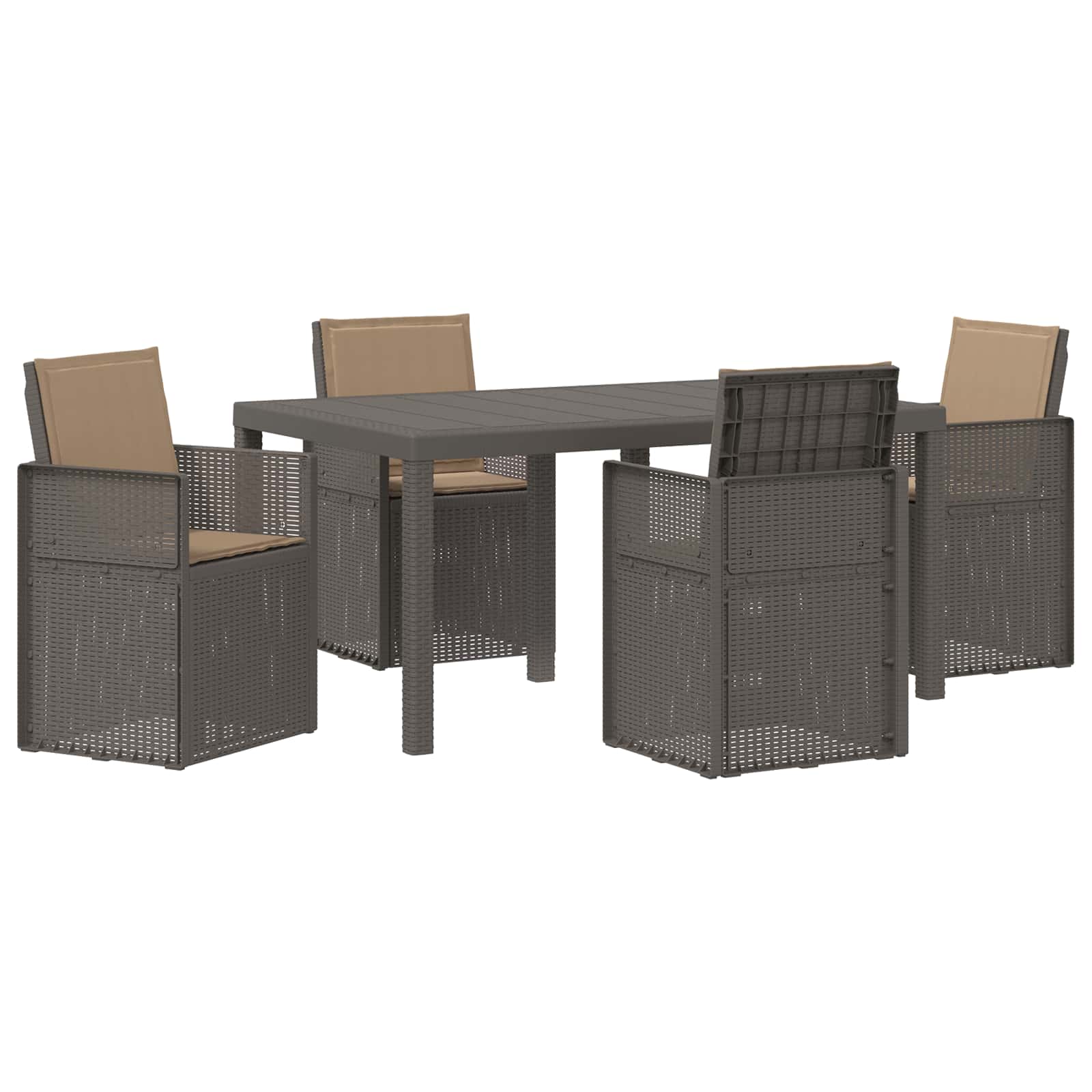 Set da Pranzo per Giardino 5 pz Grigio chiaro e Tortora PP | homemem39