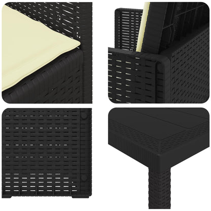 Set da Pranzo per Giardino 7 pcs Antracite e Crema PP | homemem39