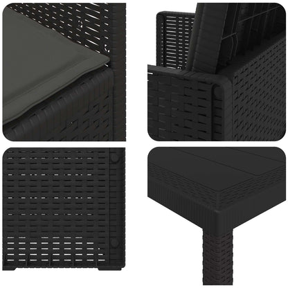 Set da Pranzo per Giardino con cuscino 7 pcs Antracite PP | homemem39
