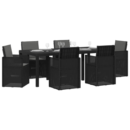 Set da Pranzo per Giardino con cuscino 7 pcs Antracite PP | homemem39
