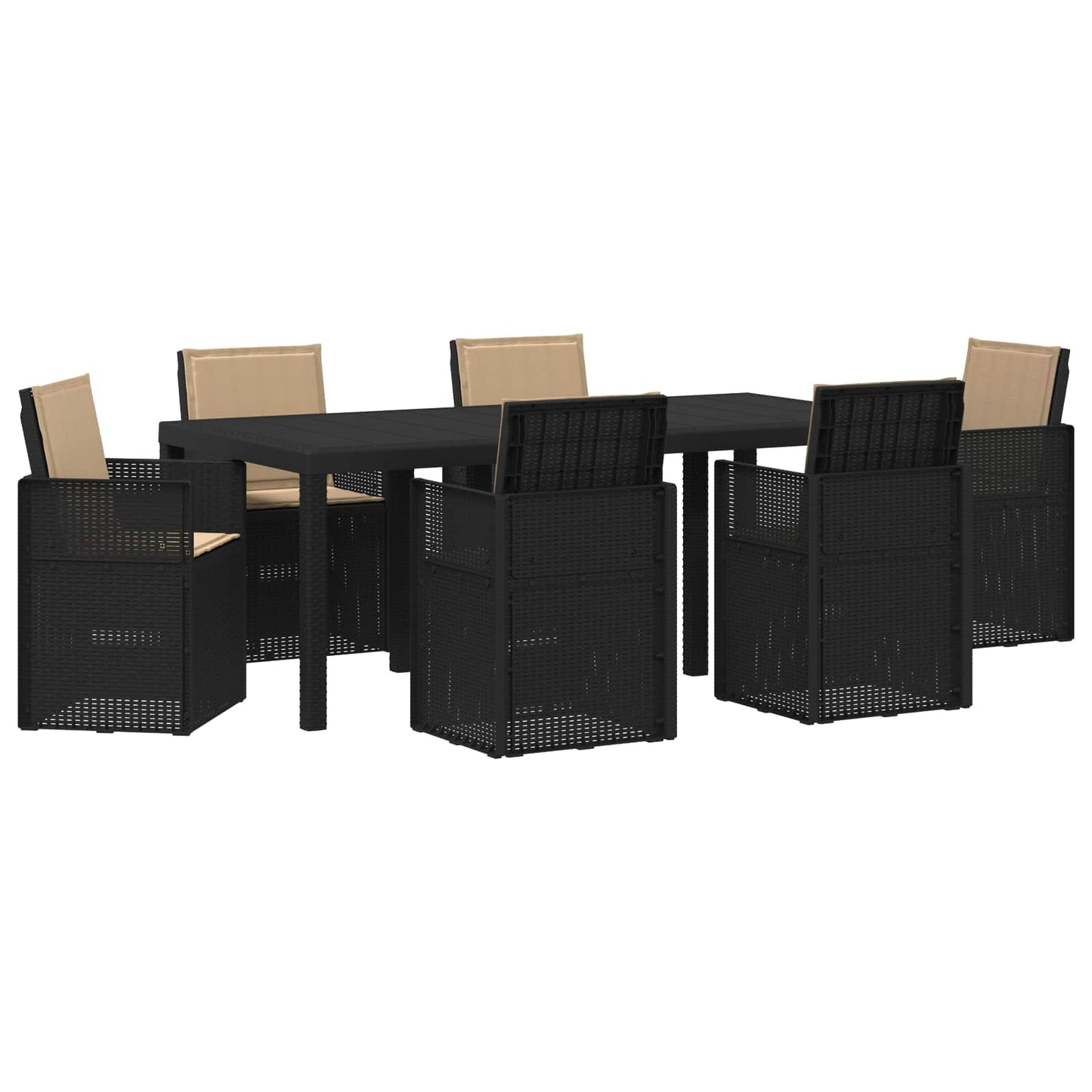 Set da Pranzo per Giardino 7 pcs Antracite e Tortora PP | homemem39