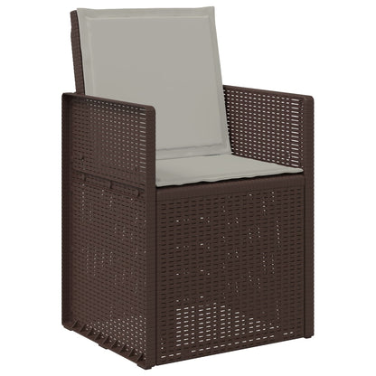 Set da Pranzo per Giardino 7 pcs Marrone e Grigio Chiaro PP | homemem39
