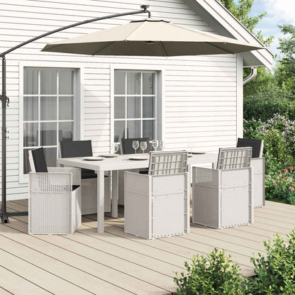 Set da Pranzo per Giardino 7 pcs Bianco e Antracite PP | homemem39