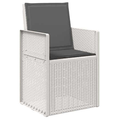 Set da Pranzo per Giardino 7 pcs Bianco e Antracite PP | homemem39