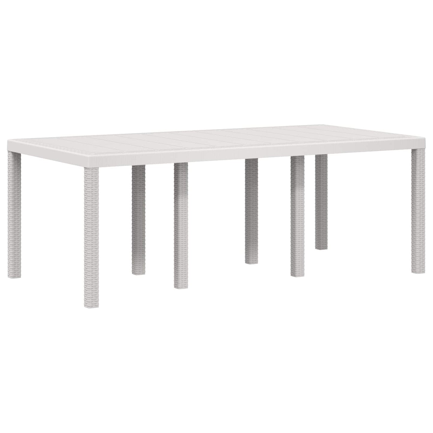 Set da Pranzo per Giardino 7 pcs Bianco e Grigio Chiaro PP | homemem39