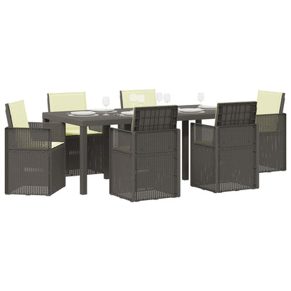 Set da Pranzo per Giardino 7 pcs Grigio chiaro e panna PP | homemem39