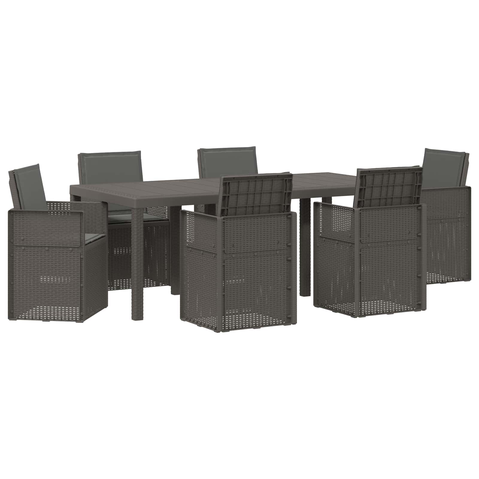 Set da Pranzo per Giardino 7 pcs Grigio chiaro e Antracite PP | homemem39