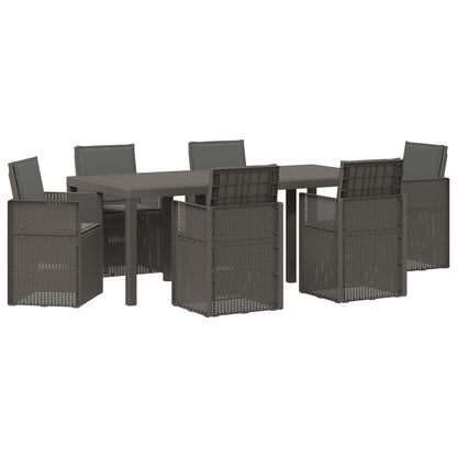 Set da Pranzo per Giardino 7 pcs Grigio chiaro e Antracite PP | homemem39