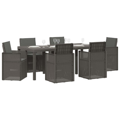 Set da Pranzo per Giardino 7 pcs Grigio chiaro e Antracite PP | homemem39