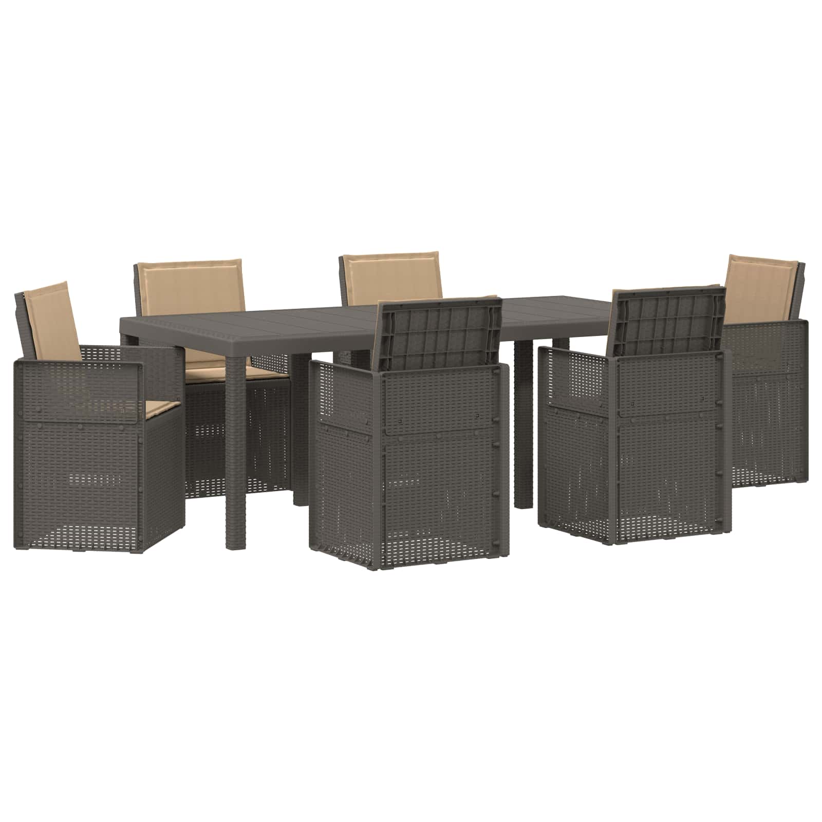 Set da Pranzo per Giardino 7 pcs Grigio chiaro e Tortora PP | homemem39